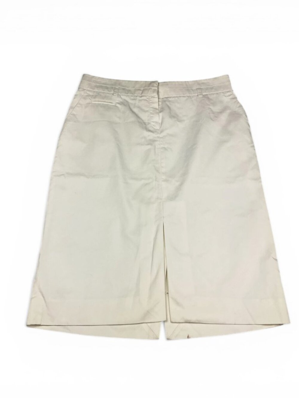 Faconnable Womens Pencil Skirt Ivory Business Casual Back Button Slim Fit Size 6